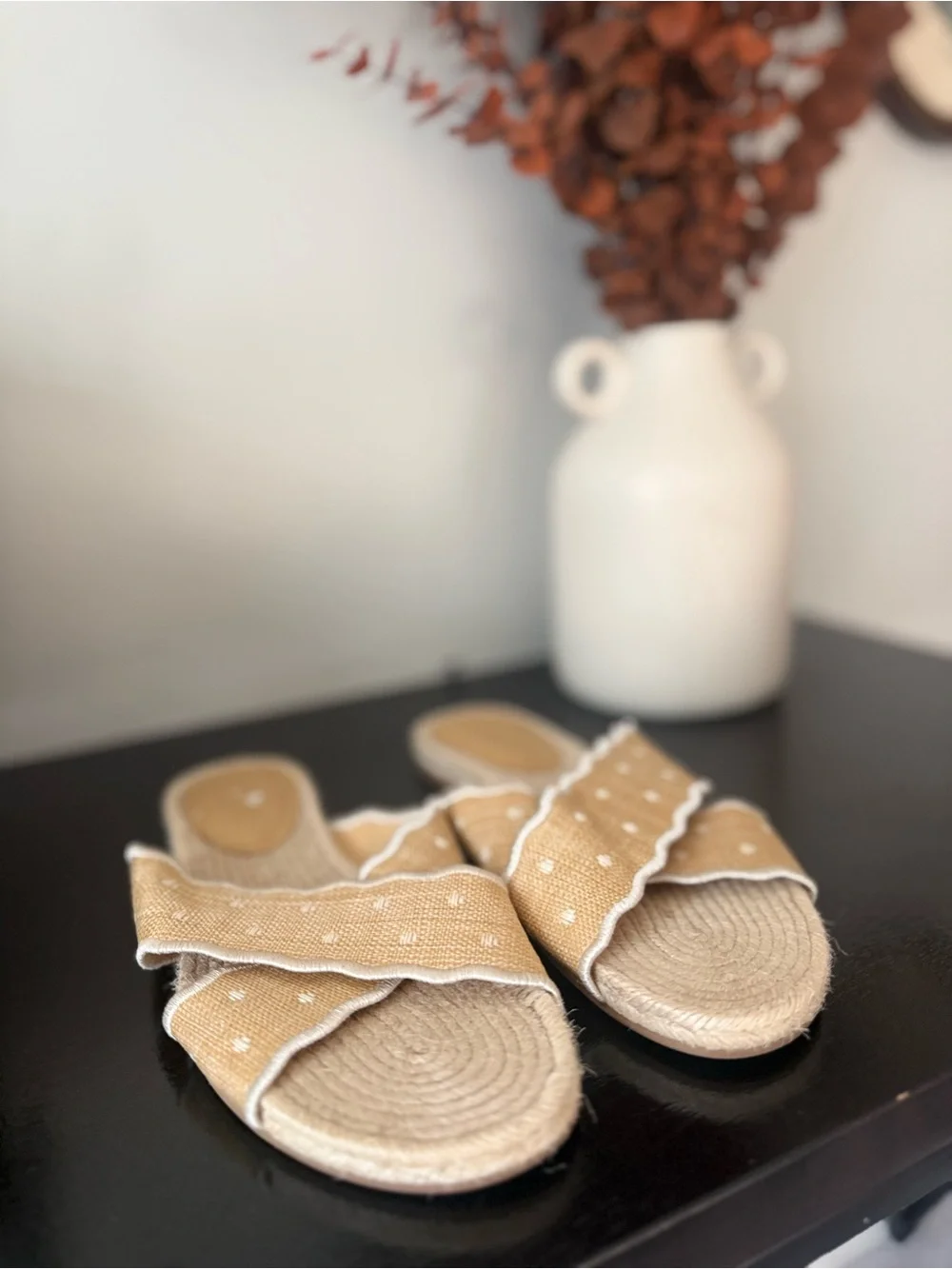 J. Crew Mustard Scallop Espadrille Slide Mules